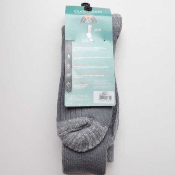 Cuddl Duds Mens ClimateSmart Plushfill Crew Socks 2 Pairs Grey & Pattern - Picture 6 of 6